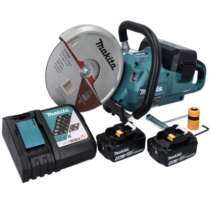 Makita DCE 090 RM2X1 Akku Trennschleifer 36 V ( 2x 18 V ) 230 mm Brushless + 2x Akku 4,0 Ah + Ladegerät