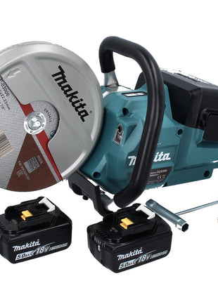 Makita DCE 090 T2X1 meuleuse à tronçonner sur batterie 36 V (2x 18 V) 230 mm sans balais + 2x batterie 5,0 Ah - sans chargeur