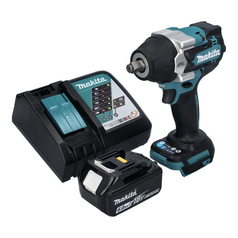 Makita DTW 700 RG1 akumulatorowy klucz udarowy 18 V 700 Nm 1/2" XPT bezszczotkowy + 1x akumulator 6,0 Ah + ładowarka