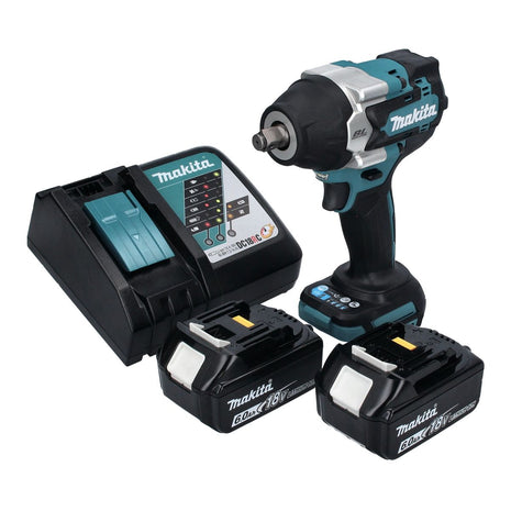 Avvitatore a impulsi a batteria Makita DTW 700 RG 18 V 700 Nm 1/2" XPT Brushless + 2x batteria ricaricabile 6,0 Ah + caricabatterie