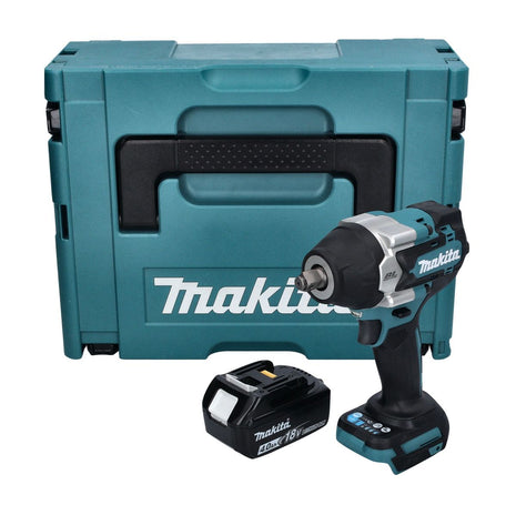 Makita DTW 700 M1J Llave de impacto a batería 18 V 700 Nm 1/2" XPT Brushless + 1x batería 4,0 Ah + Makpac - sin cargador