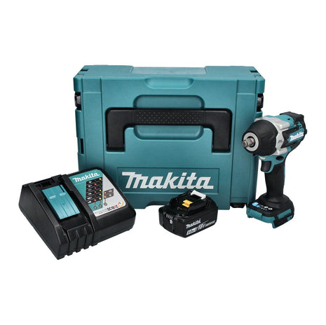 Makita DTW 700 RT1J Atornillador de impacto inalámbrico 18 V 700 Nm 1/2" XPT Brushless + 1x batería 5,0 Ah + cargador + Makpac