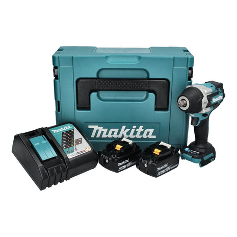 Makita DTW 700 RGJ cordless impact wrench 18 V 700 Nm 1/2" XPT Brushless + 2x rechargeable battery 6.0 Ah + charger + Makpac