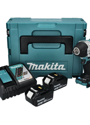 Makita DTW 701 RTJ akumulatorowy klucz udarowy 18 V 700 Nm 1/2" XPT bezszczotkowy + 2x akumulator 5,0 Ah + ładowarka + Makpac