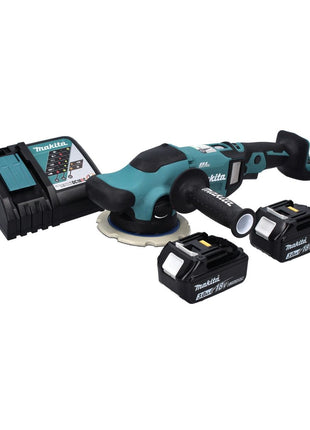 Pulidora excéntrica a batería Makita DPO 600 RF 18 V 150 mm XPT Brushless + 2x baterías 3.0 Ah + cargador