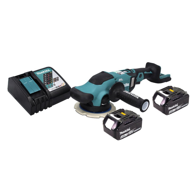 Levigatrice eccentrica a batteria Makita DPO 600 RM 18 V 150 mm XPT Brushless + 2 batterie 4,0 Ah + caricabatterie