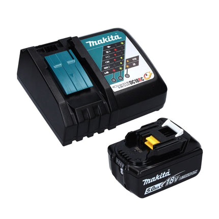 Makita DPO 600 RT1 Levigatrice eccentrica a batteria 18 V 150 mm XPT Brushless + 1x batteria 5,0 Ah + caricabatteria