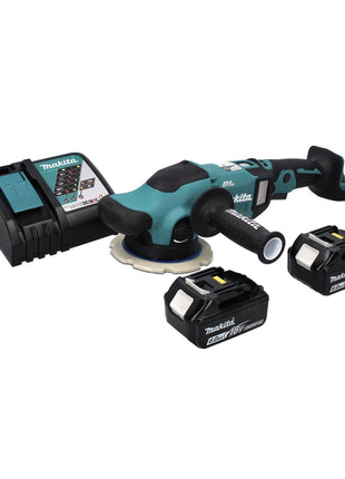 Makita DPO 600 RG Akku Exzenterpolierer 18 V 150 mm XPT Brushless + 2x Akku 6,0 Ah + Ladegerät