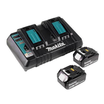 Makita DUB 363 PT2V Soffiatore / aspirafoglie a batteria 36 V ( 2x 18 V ) brushless + set di aspirazione + 2x batteria ricaricabile 5,0 Ah + doppio caricabatterie