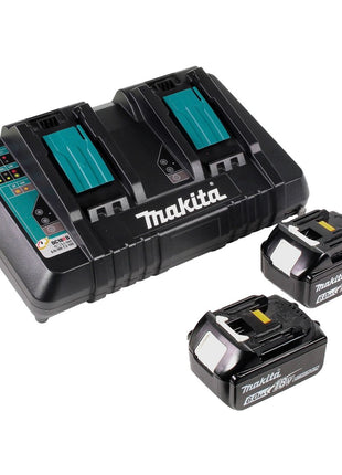 Makita DUB 363 PG2V Akku Gebläse / Laubsauger 36 V ( 2x 18 V ) Brushless + Absaug Set + 2x Akku 6,0 Ah + Doppelladegerät