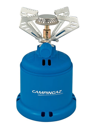 Campingaz 206 S Réchaud de camping 1230 Watt 90 g/h + Support de poêle large en acier inoxydable