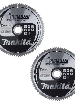 Makita CMSXF26080G SPECIALIZED EFFICUT Lame de scie - 260 x 30 x 1,65 mm - 80 dents, pour bois - 2 pcs. (2x B-67290)