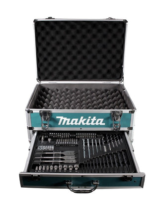 Makita DHP 484 RF2X4 atornillador de impacto a batería 18 V 54 Nm sin escobillas + 2x baterías 3,0 Ah + cargador + juego de brocas de 70 piezas + estuche