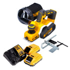 Raboteuse à batterie DeWalt DCP 580 L2 18 V 82 mm sans balais + sac à poussière DWV 9390 + 2x batteries 3,0 Ah + chargeur