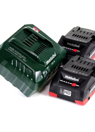 Metabo BH 18 LTX BL 16 Perceuse à percussion sans fil 18 V 1,3 J SDS-plus Brushless + 2x Batteries 4,0 Ah + Chargeur + Jeu de perceuses et burins - 11 pièces, certifié PGM + Coffret MetaBOX