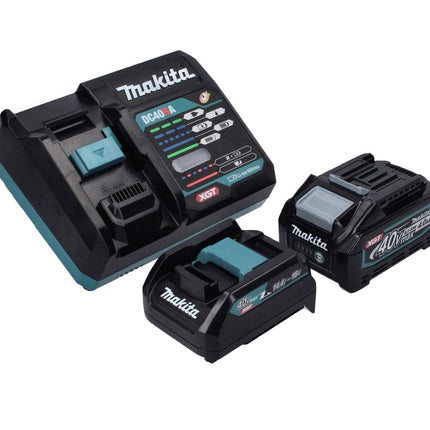 Kit alimentatore Makita 40 V max. con 1x batteria BL 4040 4,0 Ah XGT + caricabatteria rapido DC 40 RA XGT LXT + adattatore di ricarica ADP10