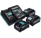 Makita Kit de démarrage batterie 40 V max. + 2x Batteries BL 4040 4,0 Ah XGT + Chargeur + Adaptateur