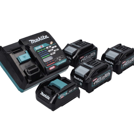 Kit alimentatore Makita 40 V max. con 3 batterie BL 4040 4,0 Ah XGT + caricabatterie rapido DC 40 RA XGT LXT + adattatore di ricarica ADP10