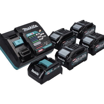 Kit alimentatore Makita 40 V max. con 4 batterie BL 4040 4,0 Ah XGT + caricabatterie rapido DC 40 RA XGT LXT + adattatore di ricarica ADP10