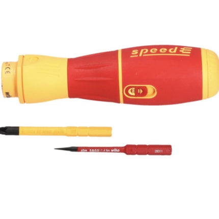 Wiha speedE II electric E-Schraubendreher 7 tlg. + 2x SlimBit + Akku + Ladegerät + L-Boxx Mini + Bit Set slimBit electric VDE Torx Satz 6 tlg.