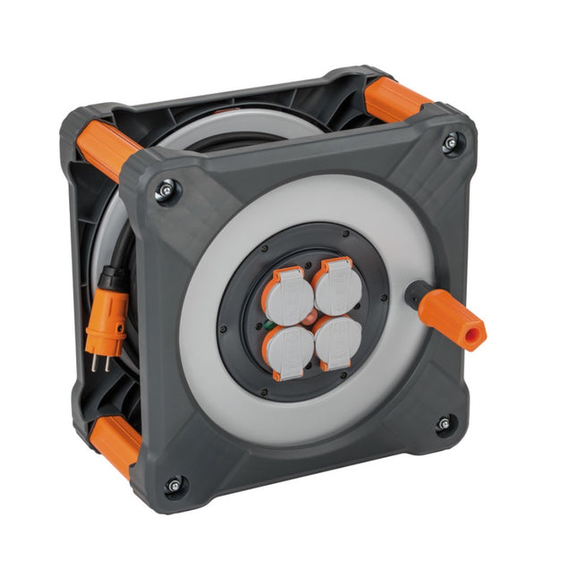 Brennenstuhl ProfessionalLINE Tamburo portacavi BQ con protezione antiribaltamento completa ( 9201500200 ) 50 m 4 scarpette IP44 BGI 608