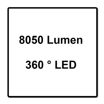 Brennenstuhl ProfessionalLINE ORUM Proiettore da cantiere LED 360°, 8050 Lumen ( 9171400800 ) 100 Watt, IP54 BGI 608