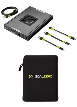 Goal Zero Sherpa 100 AC Power Bank Carga inalámbrica USB C 14,8 V 6,4 Ah + Funda protectora Sherpa 100 AC