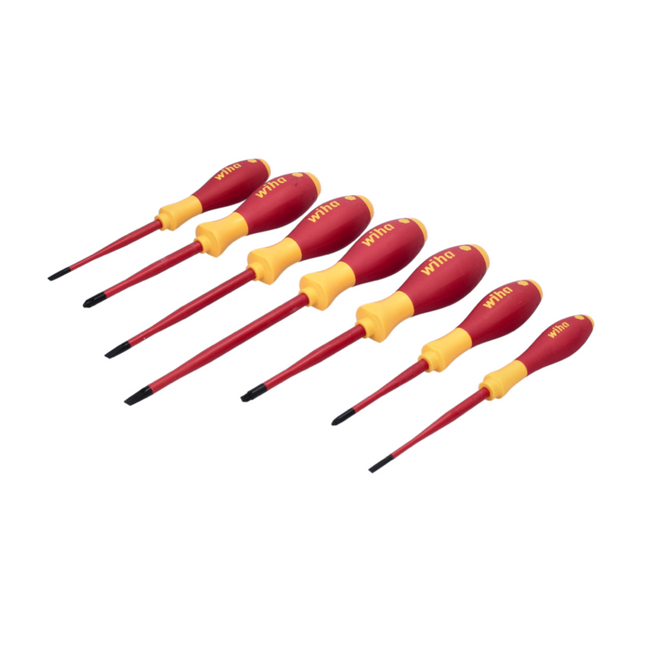 Wiha SoftFinish Set di 7 cacciaviti electric slimFix - VDE 1000 V ( 44867 ) Schlitz / Phillips / Pozidriv