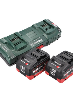 Metabo Basis Set 2x Akku 18 V 10,0 Ah LIHD + Doppelladegerät + metaBOX