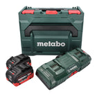 Set básico Metabo 2x batería 18 V 10,0 Ah LIHD + cargador doble + metaBOX