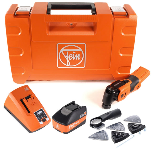 FEIN AFSC 18 QSL SuperCut Utensile ad oscillazione a batteria 18V SLM ( 71292760000 ) in valigetta + 1x Batteria High Power 5,2 Ah + Caricabatterie ALG 80