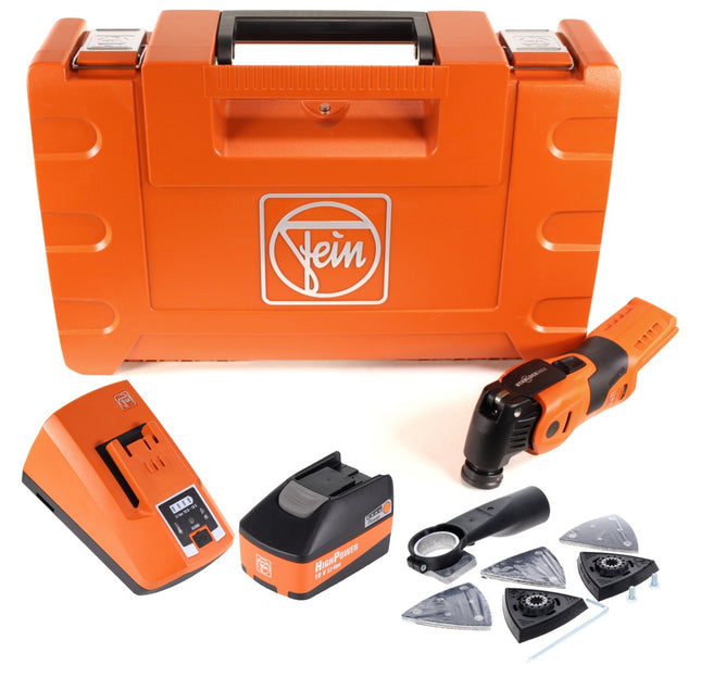 FEIN AFSC 18 QSL SuperCut Utensile ad oscillazione a batteria 18V SLM ( 71292760000 ) in valigetta + 1x Batteria High Power 5,2 Ah + Caricabatterie ALG 80