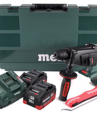 Martillo combinado a batería Metabo KHA 18 LTX 18 V (600210860) + 2 baterías 10,0 Ah + cargador + maletín