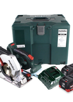 Metabo MKS 18 LTX 58 Akku Metall Handkreissäge 18 V 165 mm + 2x Akku 10,0 Ah + Ladegerät + MetaLoc