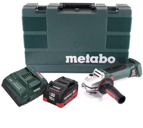 Metabo W 18 LTX 125 Meuleuse d'angle rapide 18 V 125 mm (602174860) + 1x Batterie 10,0 Ah + Chargeur + Coffret transport