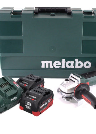 Meuleuse d'angle rapide Metabo W 18 LTX 125 sans fil 18 V 125 mm (602174860) + 2x Batteries 10,0 Ah + Chargeur + Coffret de transport