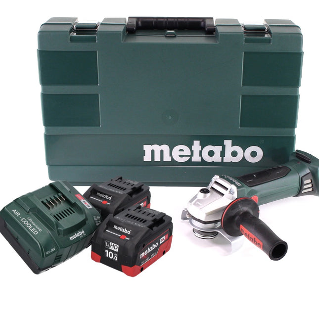 Metabo W 18 LTX 125 Quick Winkelschleifer 18 V 125 mm ( 602174860 ) + 2x 10,0 Ah Akku + Ladegerät + Koffer