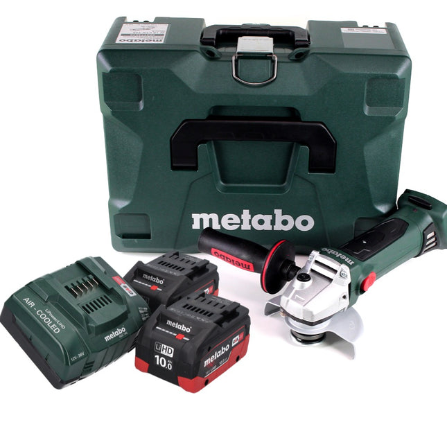 Metabo W 18 LTX 125 Quick Akku Winkelschleifer 18 V 125 mm ( 602174840 ) + 2x 10,0 Ah Akku + Ladegerät + MetaLoc