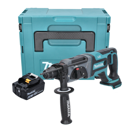 Taladro percutor inalámbrico Makita DHR 241 G1J 18 V 2,0 J SDS plus + 1x batería 6,0 Ah + Makpac - sin cargador