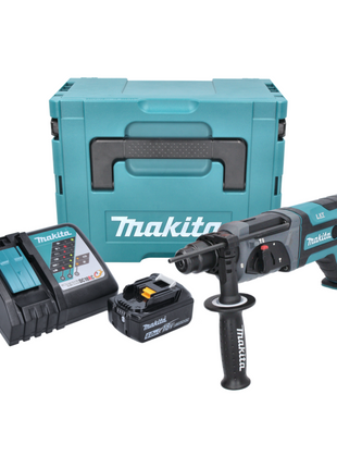 Taladro percutor inalámbrico Makita DHR 241 RG1J 18 V 2,0 J SDS plus + 1x batería 6,0 Ah + cargador + Makpac