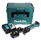 Oscilador de batería Makita DTM 51 RGJ 18 V + 2x baterías 6,0 Ah + cargador + Makpac