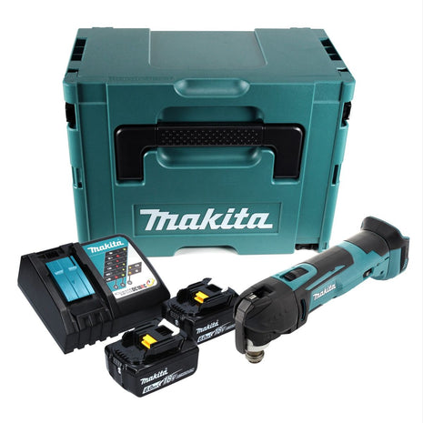 Makita DTM51RGJ Découpeur-ponceur multifonctions sans fil 18V + 2x Batteries 6,0Ah + Chargeur + Coffret Makpac