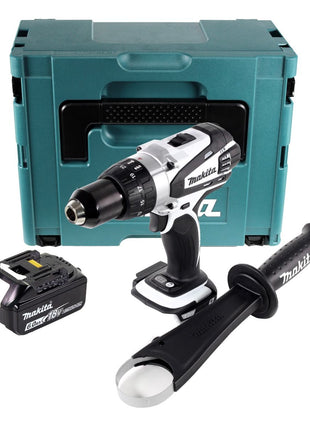 Makita DDF 458 G1J W Akku Bohrschrauber 18 V 91 Nm Weiß + 1x Akku 6,0 Ah + Makpac - ohne Ladegerät