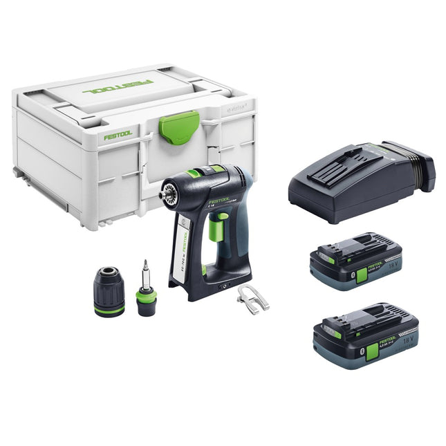 Festool C 18 HPC 4,0 l-Plus Akku Bohrschrauber 18 V 45 Nm Brushless ( 576435 ) + 2x Akku 4,0 Ah + Ladegerät + systainer - Toolbrothers