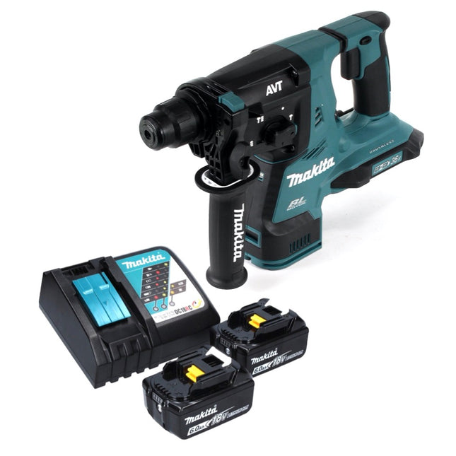 Makita DHR 280 RG trapano a percussione a batteria 36 V ( 2x 18 V ) 2,8 J SDS-plus Brushless + 2x batteria ricaricabile 6,0 Ah + caricabatterie
