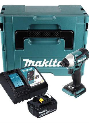 Makita DTD 155 RG1J Atornillador de impacto inalámbrico 18 V 140 Nm 1/4" sin escobillas + 1x batería 6,0 Ah + cargador + Makpac