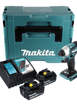 Makita DTD 155 RGJ Akku Schlagschrauber 18 V 140 Nm 1/4" Brushless + 2x Akku 6,0 Ah + Ladegerät + Makpac