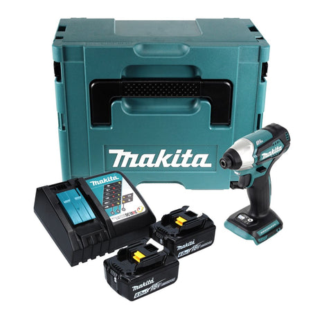 Makita DTD 155 RGJ akumulatorowy klucz udarowy 18 V 140 Nm 1/4" bezszczotkowy + 2x akumulator 6,0 Ah + ładowarka + Makpac