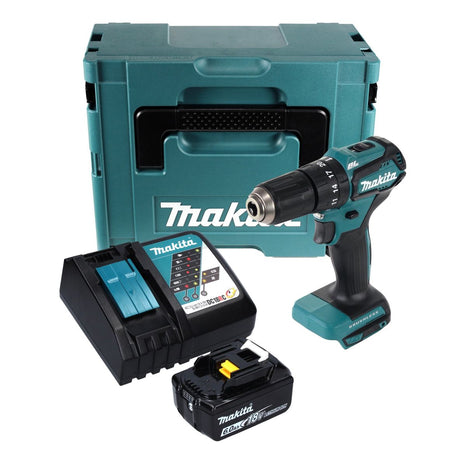 Makita DHP 483 RG1J Trapano avvitatore a percussione a batteria 18 V 40 Nm + 1x Batteria 6,0 Ah + Caricatore + Valigetta MAKPAC