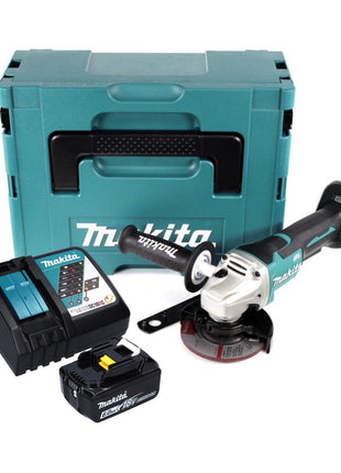 Makita DGA 458 RG1J Akku Winkelschleifer 18 V 115 mm Brushless + 1x Akku 6,0 Ah + Ladegerät + Makpac